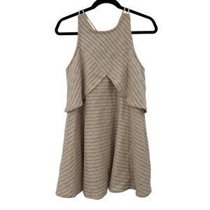 Free People Novelty Sapphire Striped Strappy Racerback Rope Textured Flare Dress